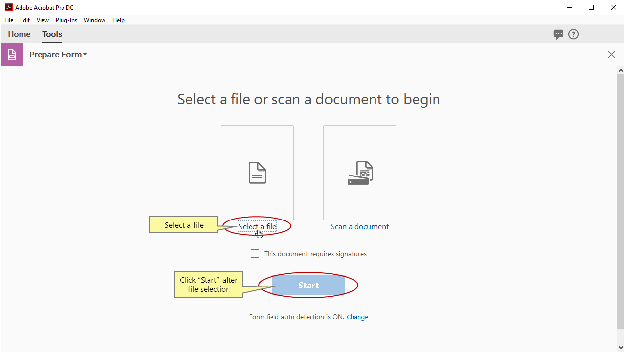 Select a template PDF file